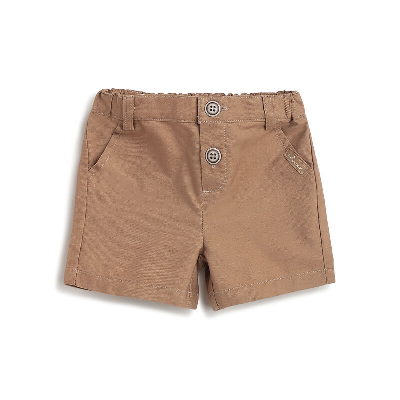 Boys Light Brown Solid Shorts image number 0